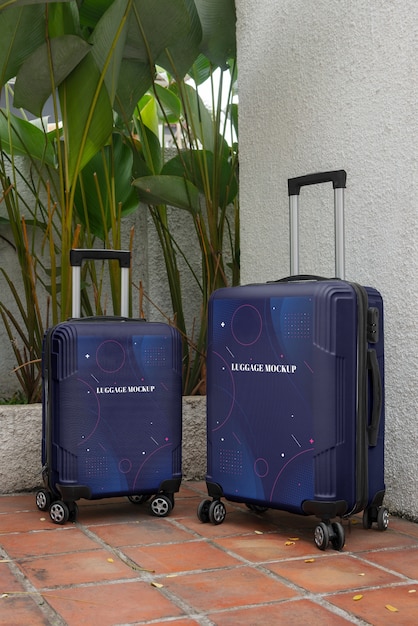 PSD luggage branding mockup design