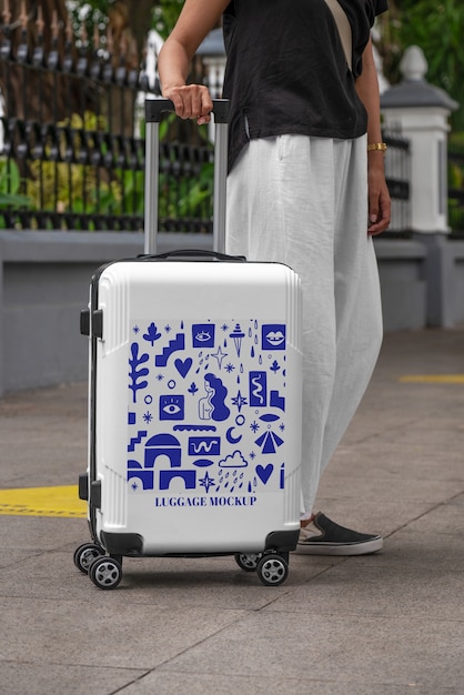 PSD luggage branding mockup design