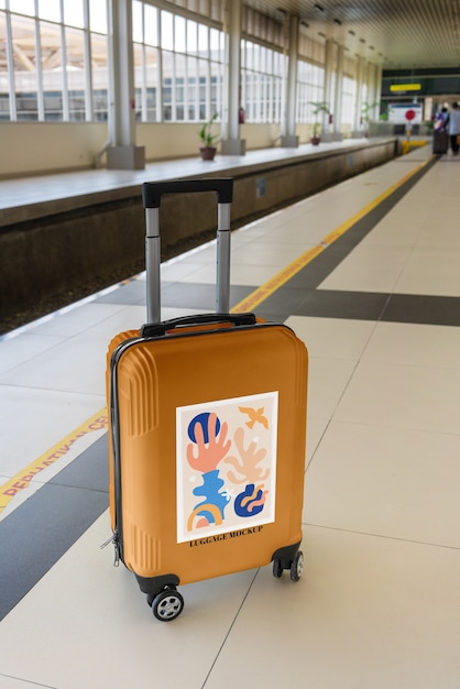 Luggage branding mockup design