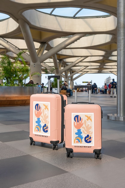 PSD luggage branding mockup design