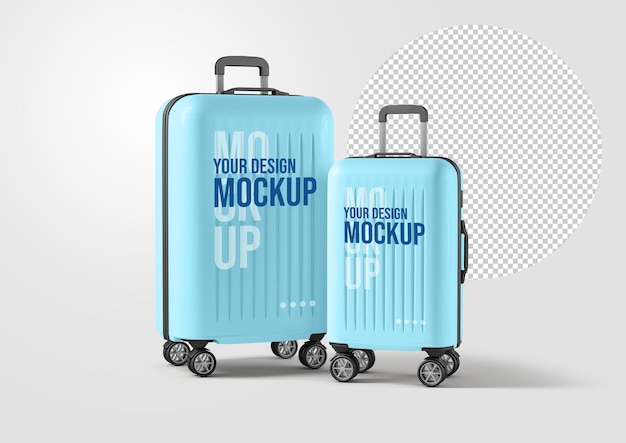 Luggage mockup 3d illustration