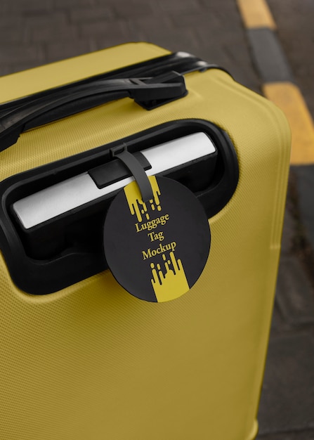 PSD luggage tag mockup design