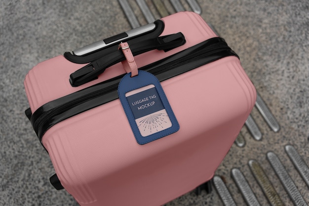 luggage tag mockup design