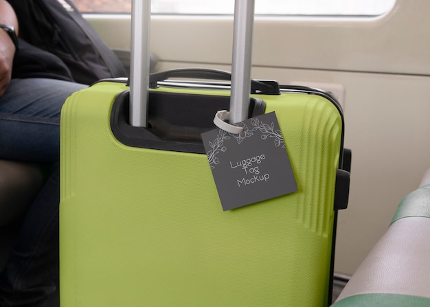 PSD luggage tag mockup design