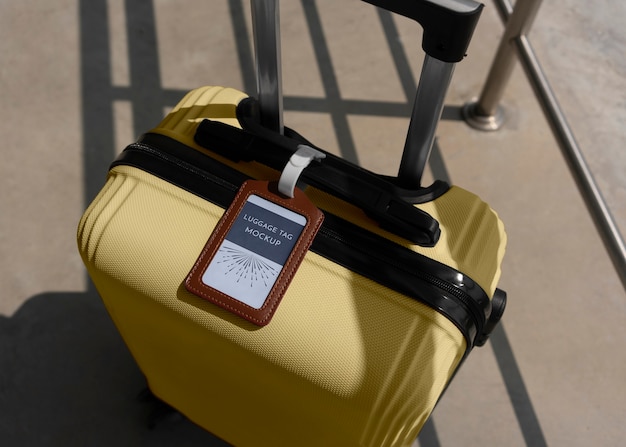 luggage tag mockup design