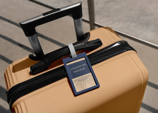 PSD luggage tag mockup design