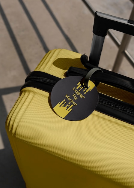 PSD luggage tag mockup design