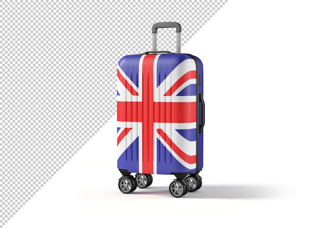 イギリスのモックアップの旗が付いている荷物