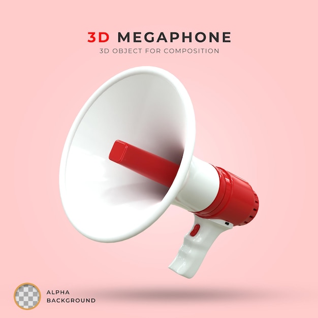 Luidspreker megafoon scène 3d icoon 3d render