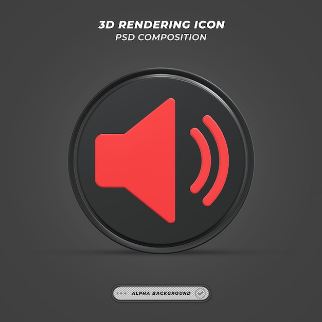 PSD luidsprekerpictogram in 3d-rendering