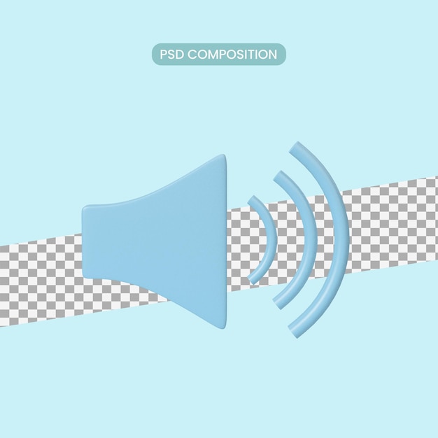 Luidsprekerpictogram in minimalistische 3D-weergave