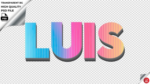 PSD luis typography rainbow colorful text texture psd transparent