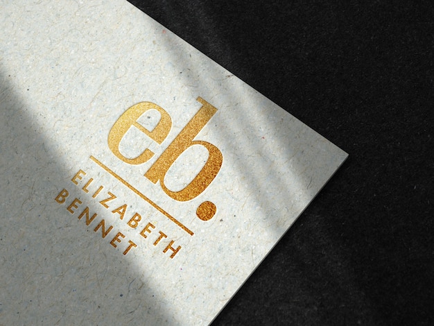Luksusowa Makieta Złote Logo Na Papierze Z Recyklingu