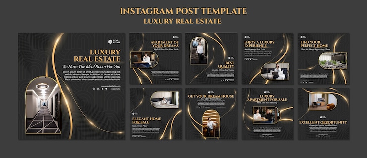 PSD luksusowe nieruchomości na instagramie