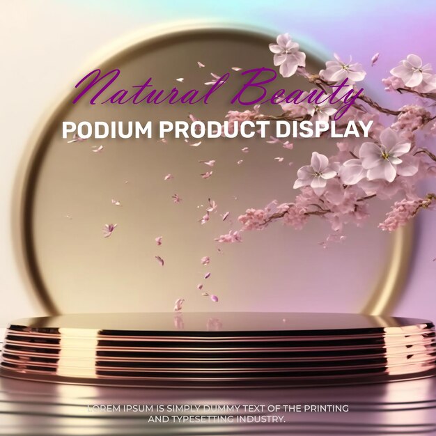 Luksusowe złote podium z makietą wyświetlacza scenicznego róż do prezentacji produktu, do wyświetlania produktu