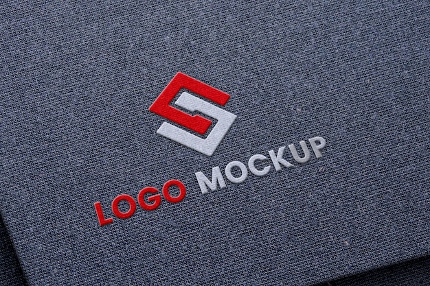 Luksusowy, nowoczesny, wytłoczony model tekstu, model logo, prawdziwy, haftowany model logo, edytowalny plik PSD
