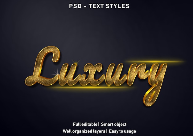 luksusowy styl efektu tekstu