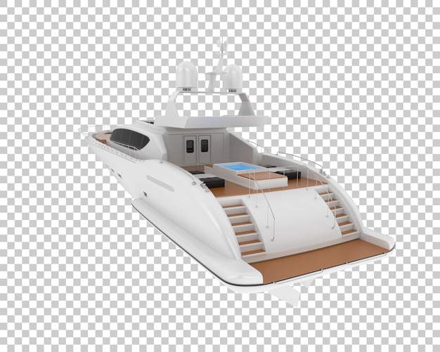 PSD luksusowy super jacht na przezroczystym tle ilustracji renderowania 3d