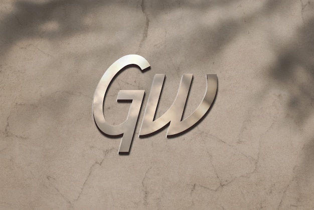 Luksusowy znak marki logo makieta widok z przodu