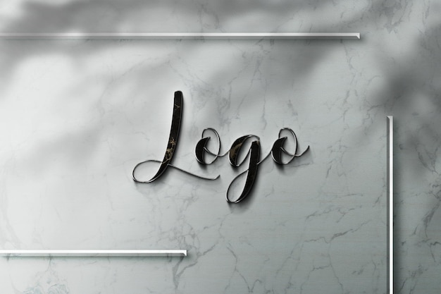 Luksusowy znak marki logo makieta widok z przodu