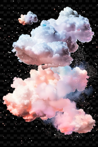 PSD nuvole acriliche luminescenti nuvole galleggianti collage di consistenza ef y2k forma di consistenza sfondo decorazione artistica