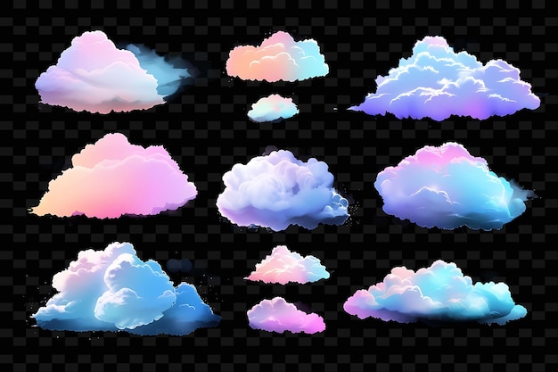 PSD luminescent acrylic clouds floating cloud texture collage ef y2k texture shape background decor art