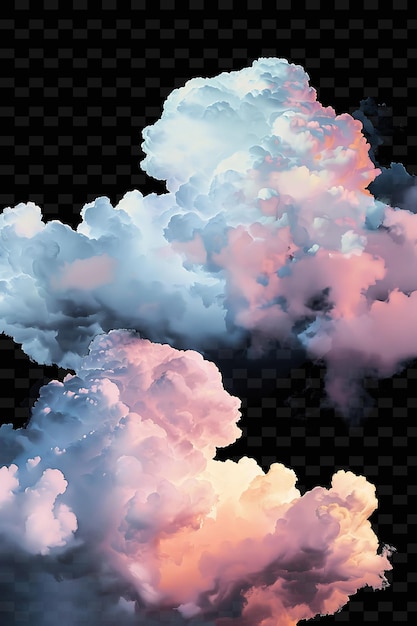 PSD luminescerende acrylwolken drijvende wolken textuur collage ef y2k textuur vorm achtergrond decor kunst