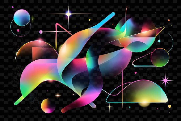 Luminous Abstract Shapes and Lines Layered Abstract Shapes I Y2K Texture Shape Background Decor Art