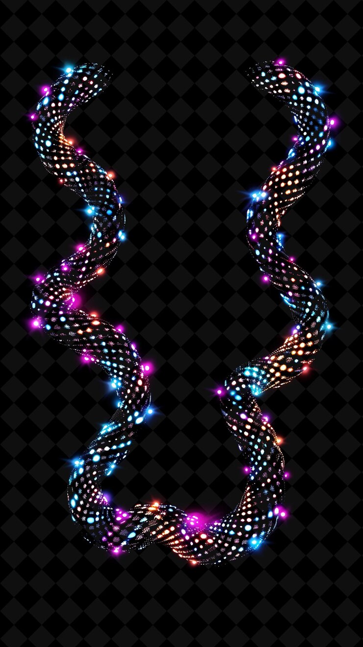 PSD luminous candy necklace twisted with fragmented candy beads neon color food drink y2k collection