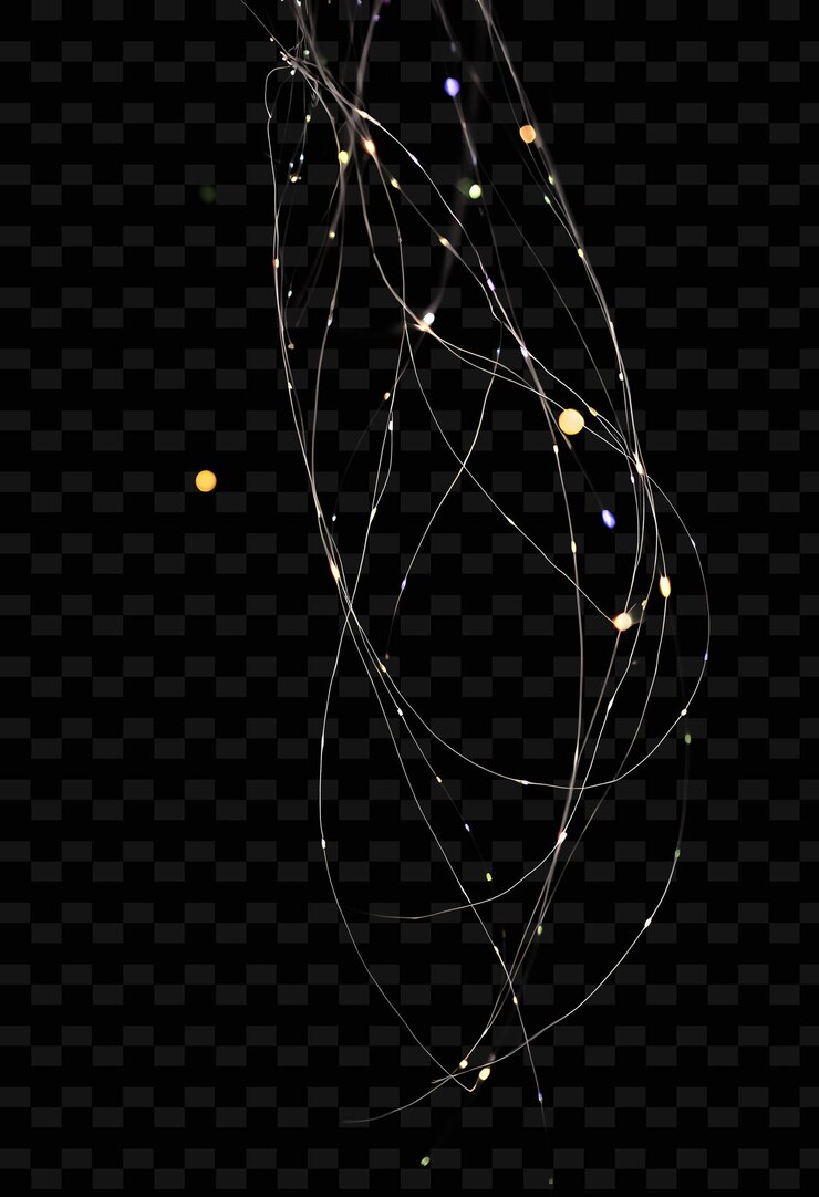 PSD luminous filaments delicate thread like strands of iridescent ligh y2k neon inspired light texturet