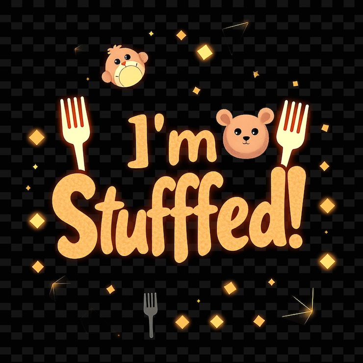 PSD luminous im stuffed text radiates in soft beige and brown with glow neon yummy typography designi