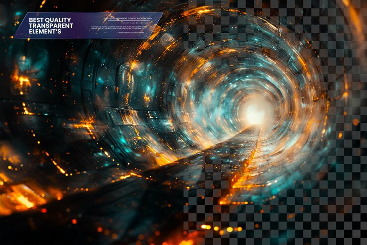 PSD luminous labyrinth on transparent background