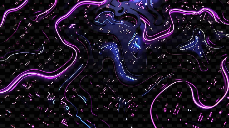 PSD luminous neon circuitry snakes circuitry texture material an y2k texture shape background decor art