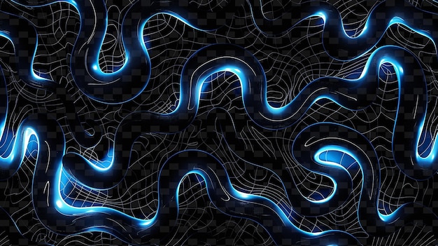 Luminous neon circuitry snakes circuitry texture material an y2k texture shape background decor art