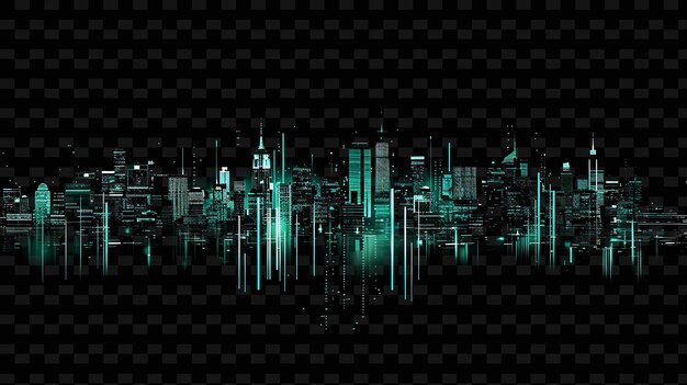 PSD luminous neon city skyline cityscape textuur materiaal beweging y2k textuur vorm achtergrond decor art