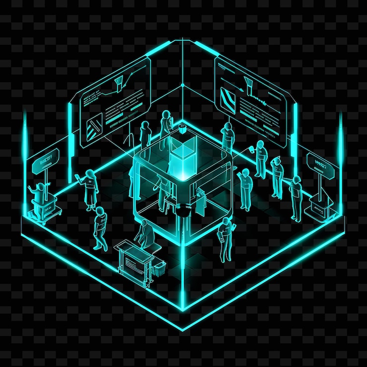 PSD luminous neon voter id with members and signs landscape insi neon line art city view background