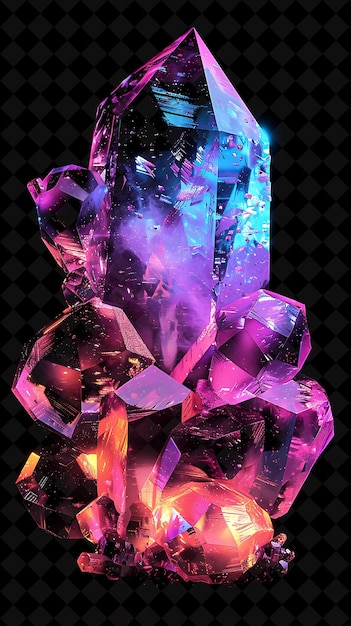 Luminous Rock Candy Geode Zmontowany Z Fragmented Rock Can Neon Color Food Drink Y2k Collection