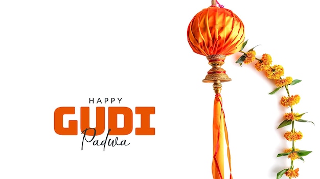lunar new year gudi padwa celebration banner design in maharashtra india