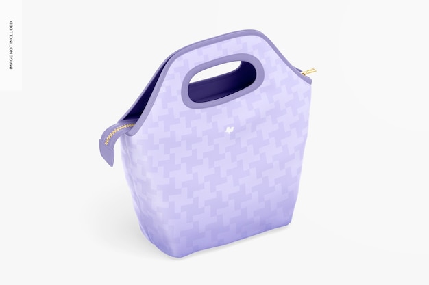 Lunch bag mockup, isometric right view