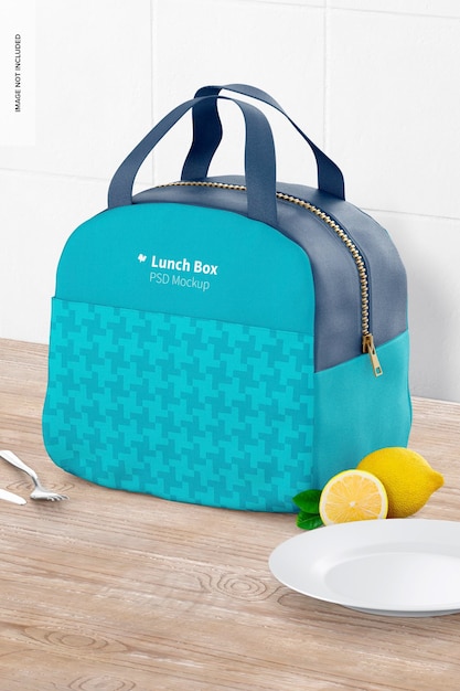 PSD lunch bag with front pocket mockup