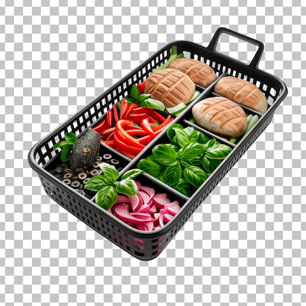 A lunch box with a bunch of vegetables in it
