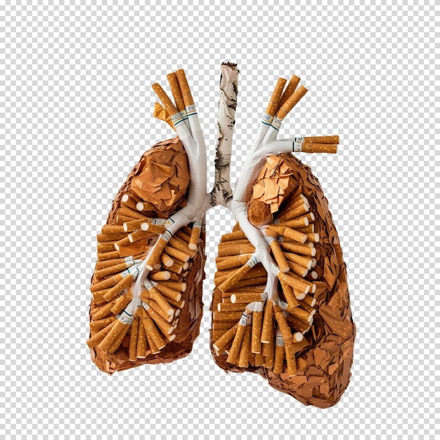 PSD polmoni di sigaretta isolati su uno sfondo trasparente