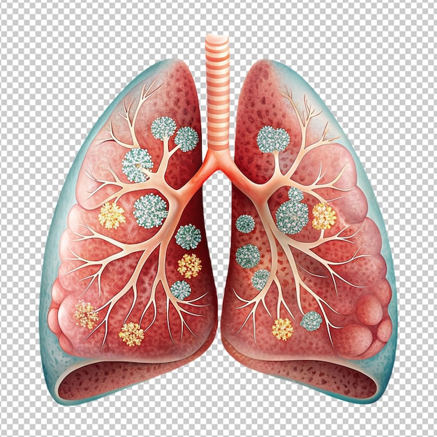 PSD 肺結核 透明な背景に