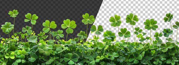 Lush green clover field symbolizing growth and luck on transparent background stock png