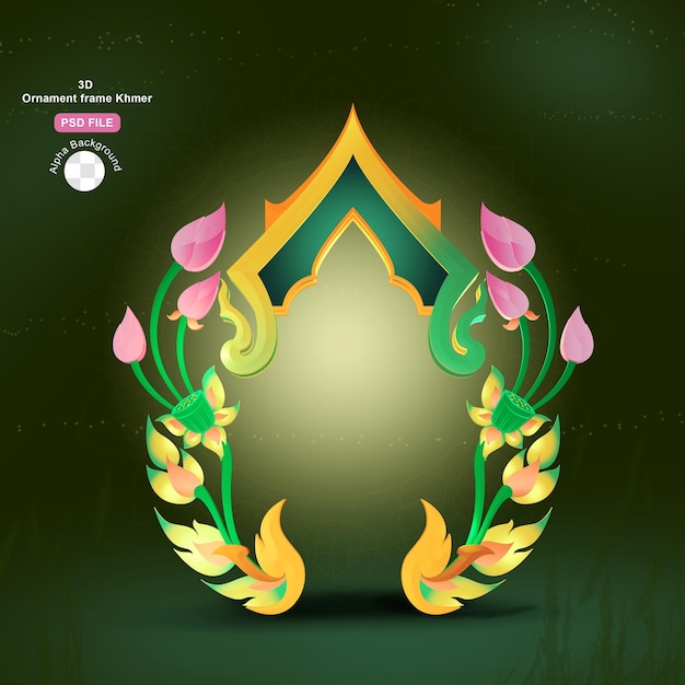 Lutus Ornament Frame 3D-rendering