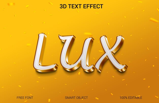 lux 3d text effect editibal file