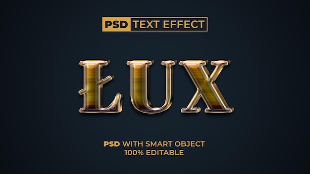 Lux-teksteffect gouden stijl bewerkbaar teksteffect