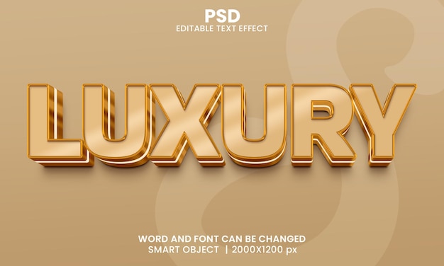 Luxe 3d bewerkbaar teksteffect Premium Psd met achtergrond