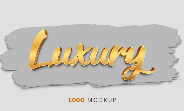 Luxe 3d gouden logo-mockup