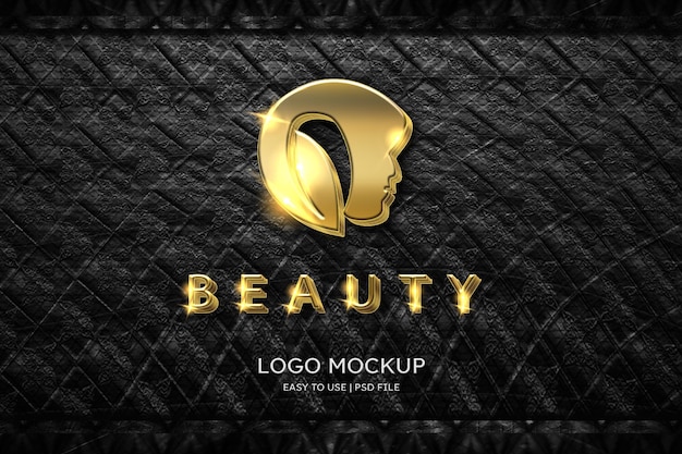 PSD luxe 3d logo gouden mockup